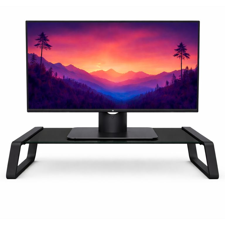 TRUST Soporte de Monitor Monta Premium Tempered GLASS Black