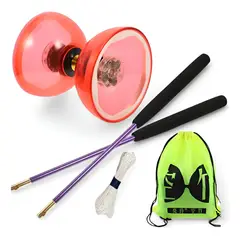 GENERICO - Diabolo Goma Rojo Yoyo Chino Profesional Juguete Doble Eje Campamento Aventura Aire Libre Flexible