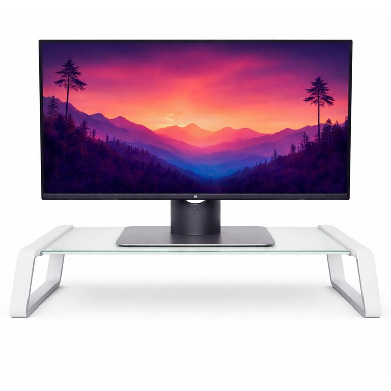 TRUST Soporte de Monitor Monta Premium Tempered GLASS White