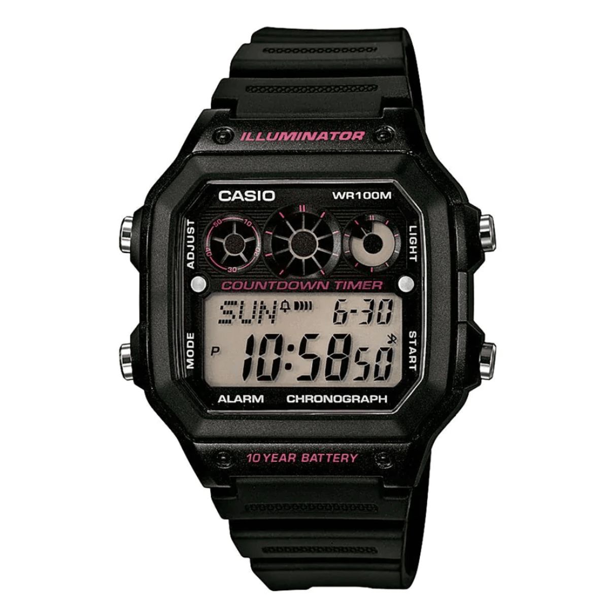 CASIO - RELOJ CASIO AE-1300WH-1A2VDF ILLUMINATOR NEGRO HOMBRE