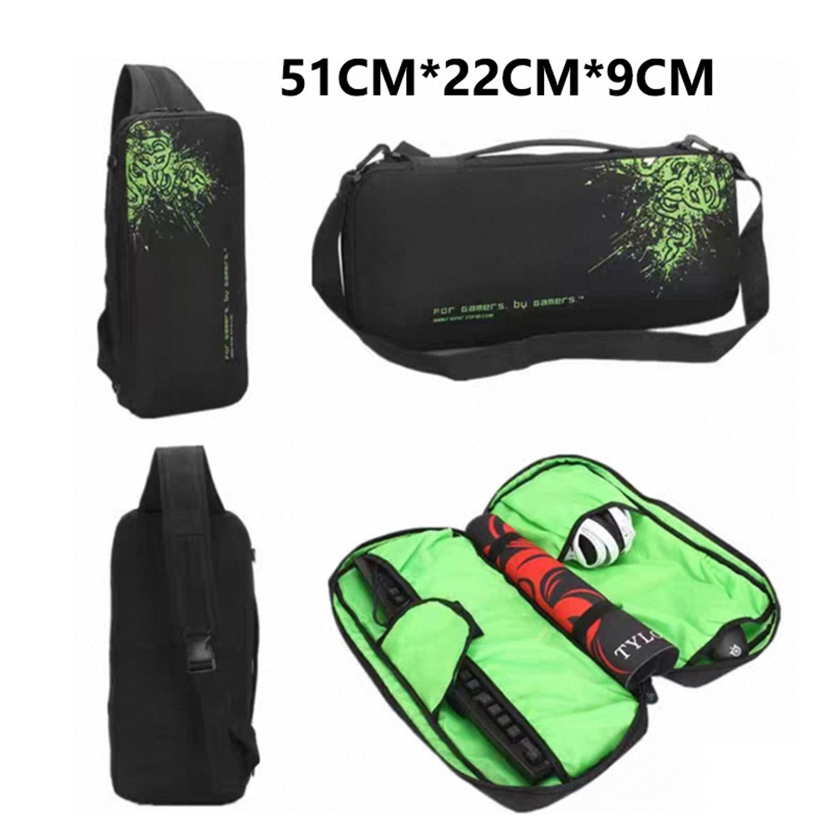 RAZER - 4 en 1 Mochila Razer Bolso de hombro multifuncional
