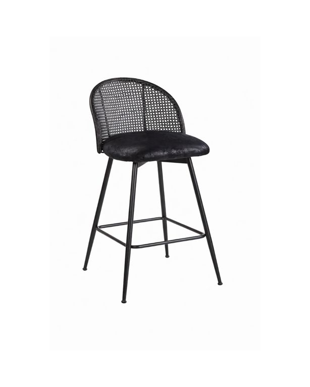 Silla de Bar Giratoria de Ratan Marsella Negro