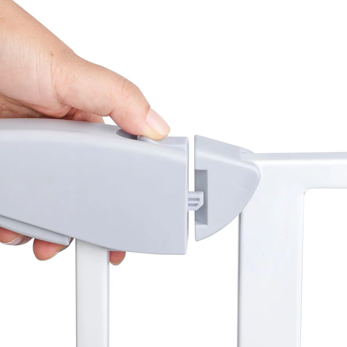 GENERICO - Reja De Seguridad Bebe Mascota Doble Seguro 75 A 82 Cm Color Blanco