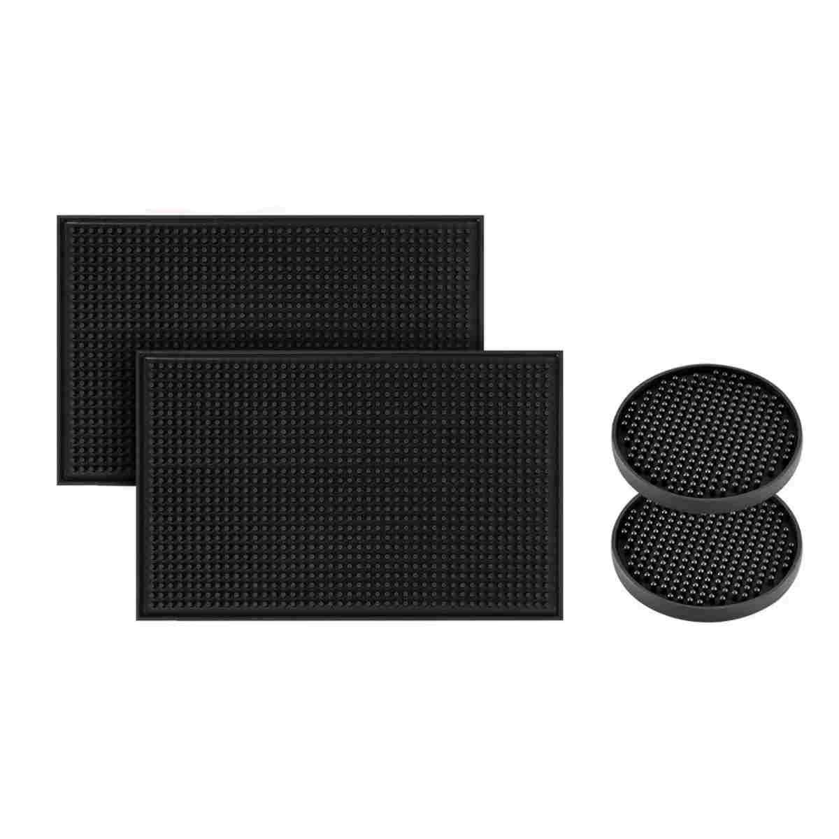 GENERICO - 4pz Tapete Para Bar Grande 45 X 30cm Barra Escurridor Barman Antideslizante Negro
