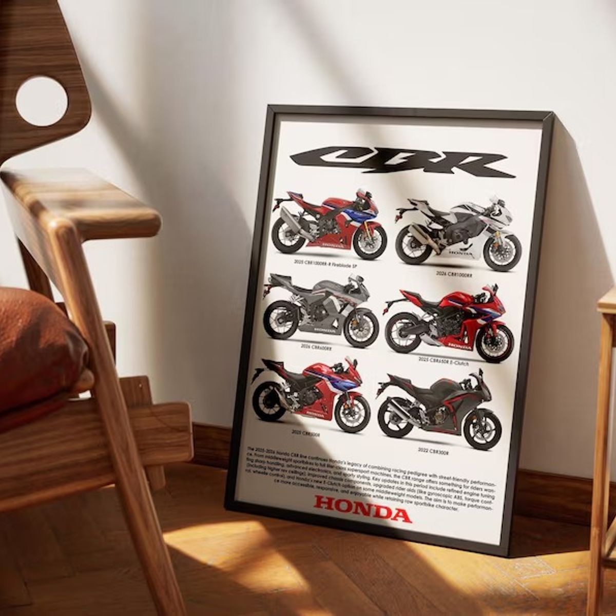 GENERICO - Cuadro Moto Honda CBR Superbike 2026 Colección + Marco