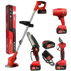 GENERICO - Kit 4 En 1 Cortadora De Pasto + Tijera + Sierra + Sopladora