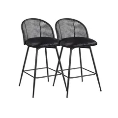 HABITA2 CHILE - Pack 2 Sillas de Bar Giratoria de Ratán Marsella