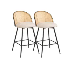 HABITA2 CHILE - Pack 2 Sillas de Bar Giratoria de Ratán Marsella