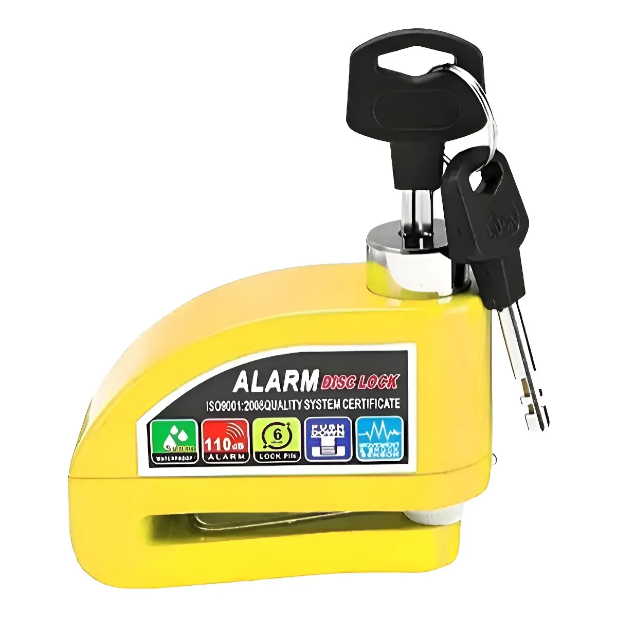 GENERICO - Candado Con Alarma Freno Disco Moto + Piola Recordatoria