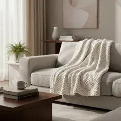 PALERMO - Manta Grande Pop Corn Marfil 130x160 Cms Antialergica Ultra Suave