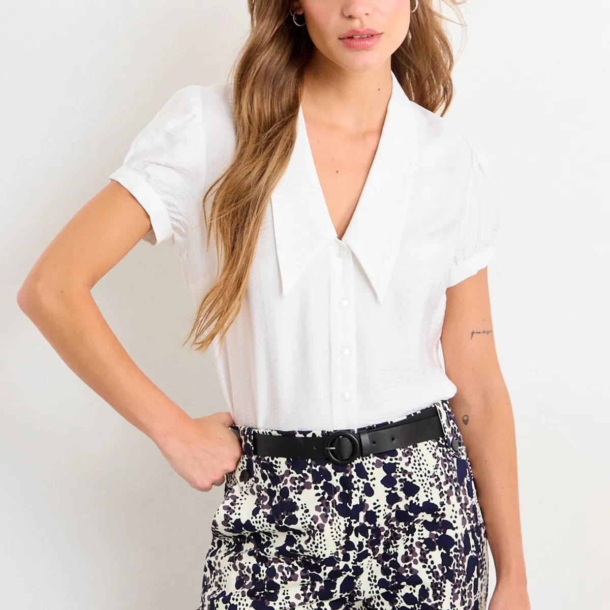 IO - Blusa Lisa Mujer Crudo Io