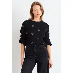 IO - Sweater Liso Mujer Negro