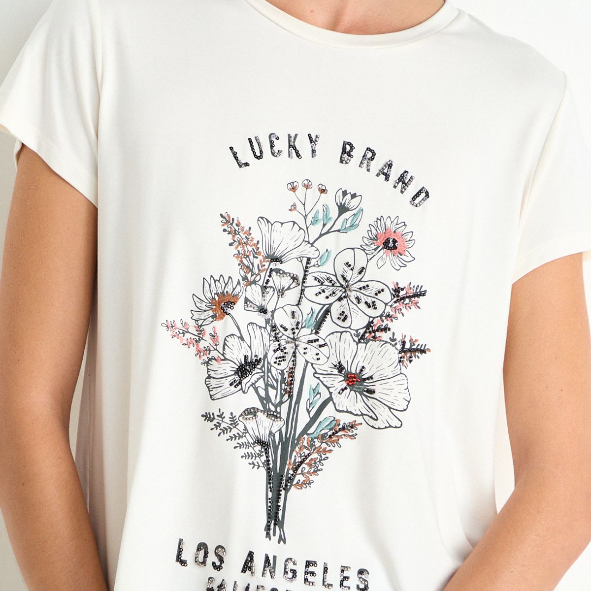 ASH - Polera Estampada Manga Corta Mujer Crudo Ash