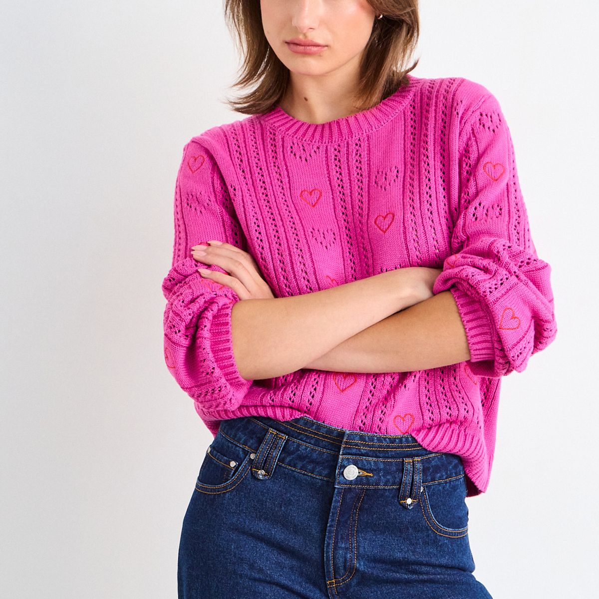 IO - Sweater Liso Mujer Fucsia Io