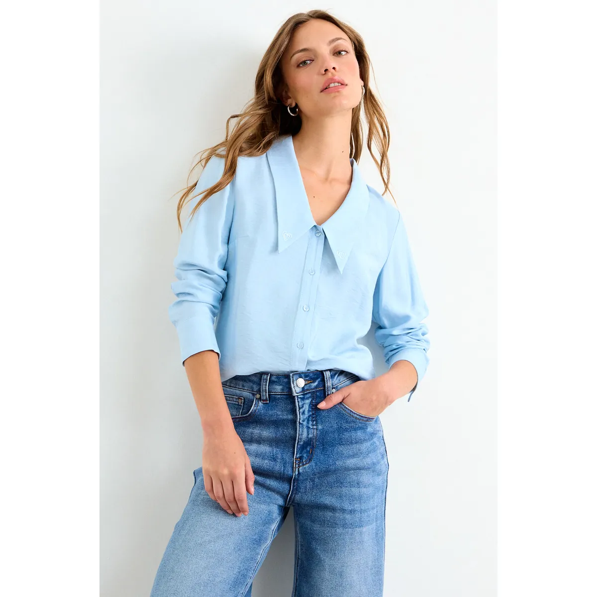 IO - Blusa Lisa Mujer Celeste Io