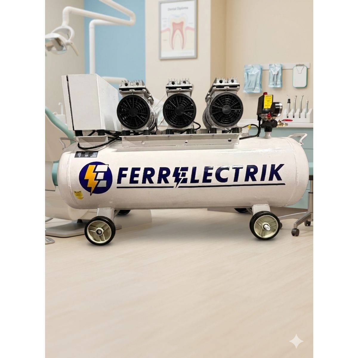 GENERICO - Compresor De Aire Dental 100l Silencioso Sin Aceite -  50hz60hz Monofásica