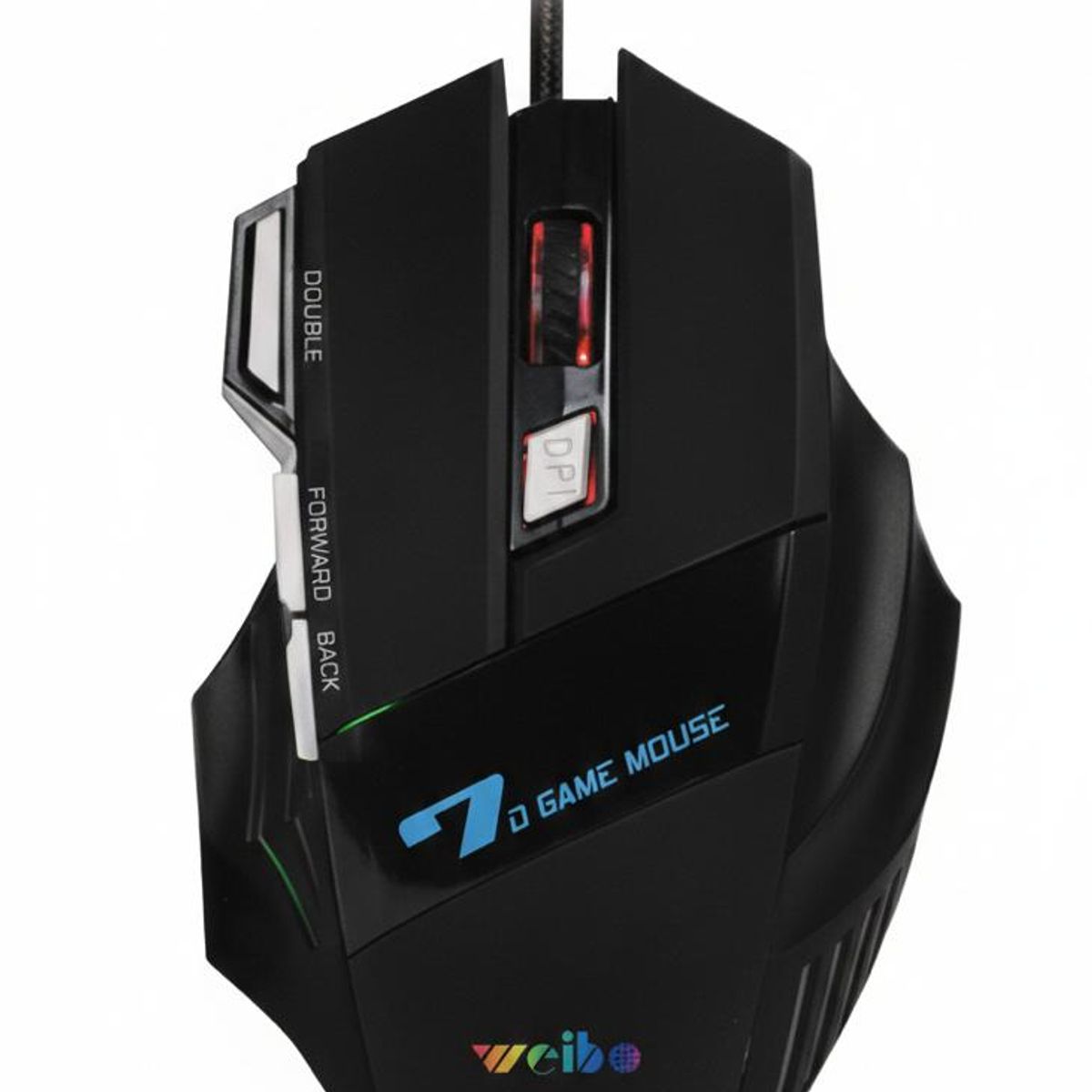 WEIBO - Mouse Gamer Profesional X7 7D Ergonómico RGB 3200 DPI
