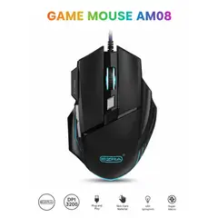 EZRA - Mouse Gamer AM08 3200 DPI Super Macro RGB
