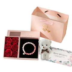 GENERICO - Set De Regalo Rosas Peluche San Valentín Amor Amistad Madre