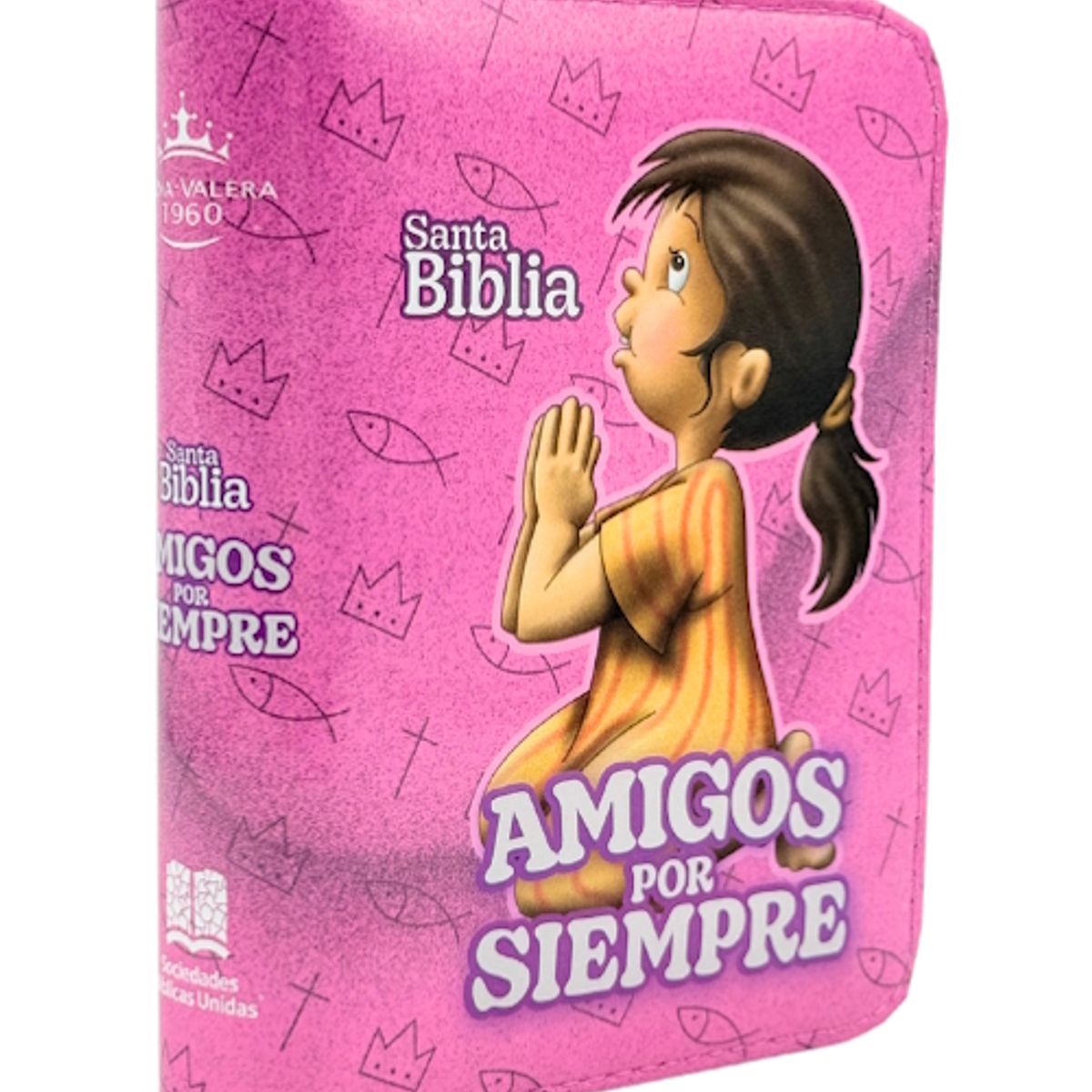 SOCIEDAD BIBLICA CHILENA - Biblia para niños Amigos por Siempre RVR 1960 Cierre Color Rosa