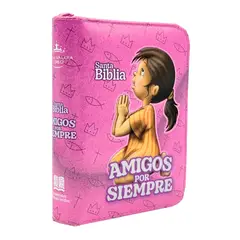 SOCIEDADES BIBLICAS UNIDAS - Biblia para niño Amigos por Siempre, Reina Valera 1960 Cierre Rosa