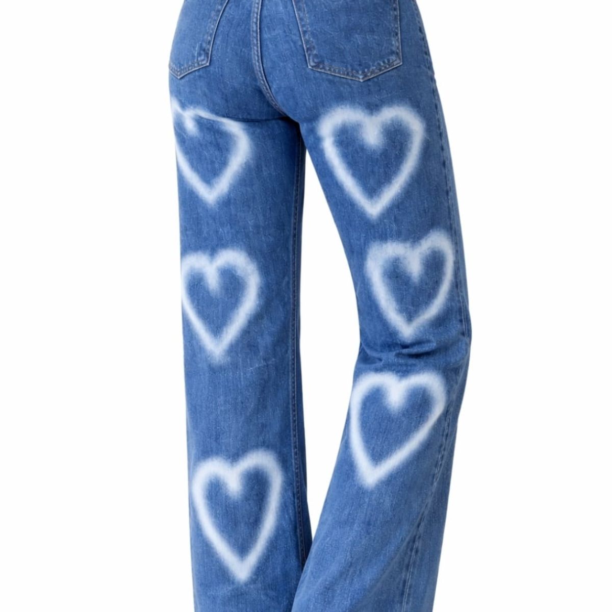 AGW - Jeans wide leg mujer corazon