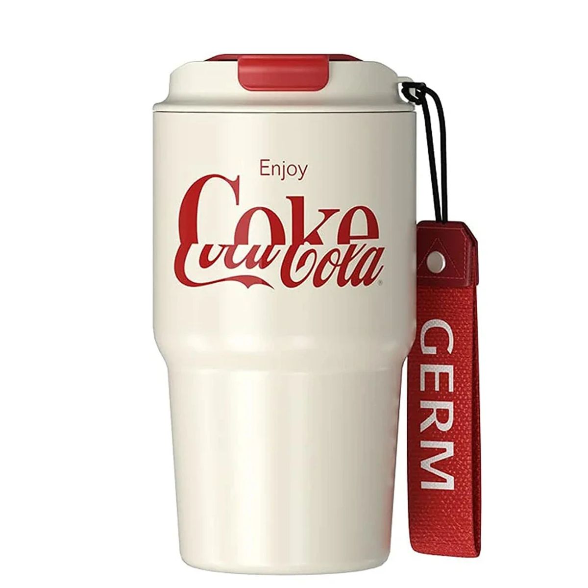 COCA COLA - COCA COLA Germ Termo Taza de Café Frío O Caliente Vaso Térmico, 590 ML Blanco
