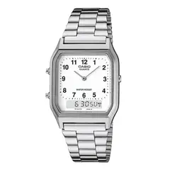 CASIO - RELOJ RELOJ AQ-230A-7BMQ PLATEADO ANALOGO DIGITAL UNISEX