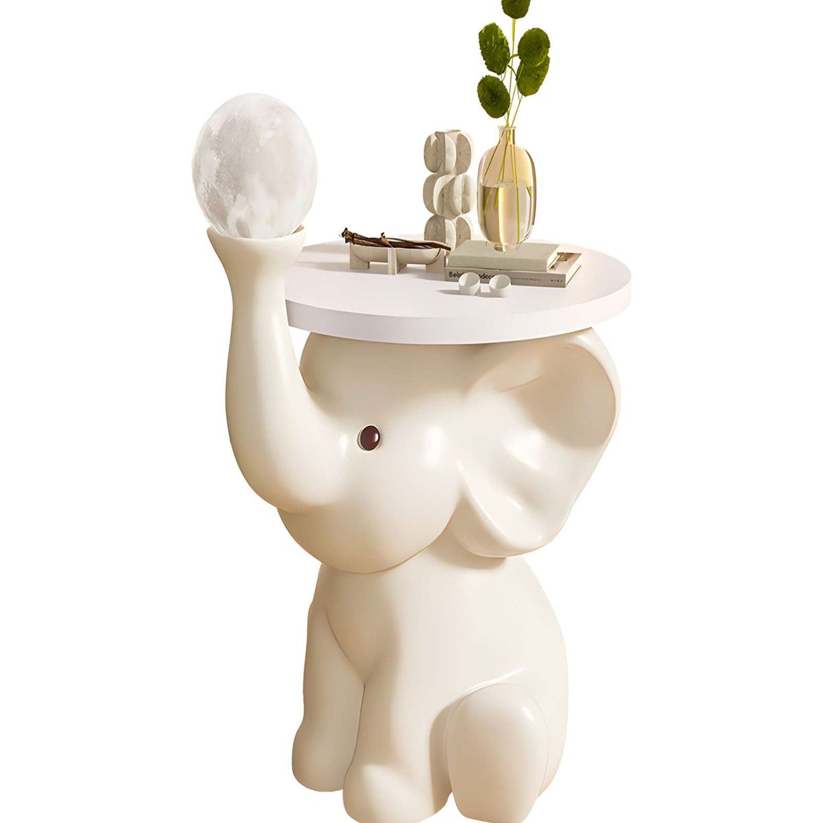 GENERICO - MESA AUXILIAR DE ELEFANTE BLANCO MATE