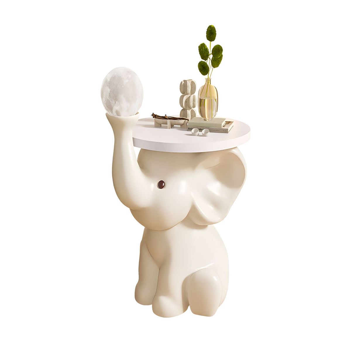 GENERICO - MESA AUXILIAR DE ELEFANTE BLANCO MATE