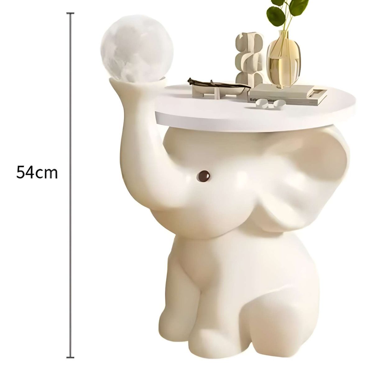 GENERICO - MESA AUXILIAR DE ELEFANTE BLANCO MATE