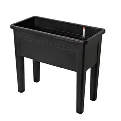 AUCKLAND OUTDOOR - Jardinera Elevada Macetero Para Huerto Con Patas Negro