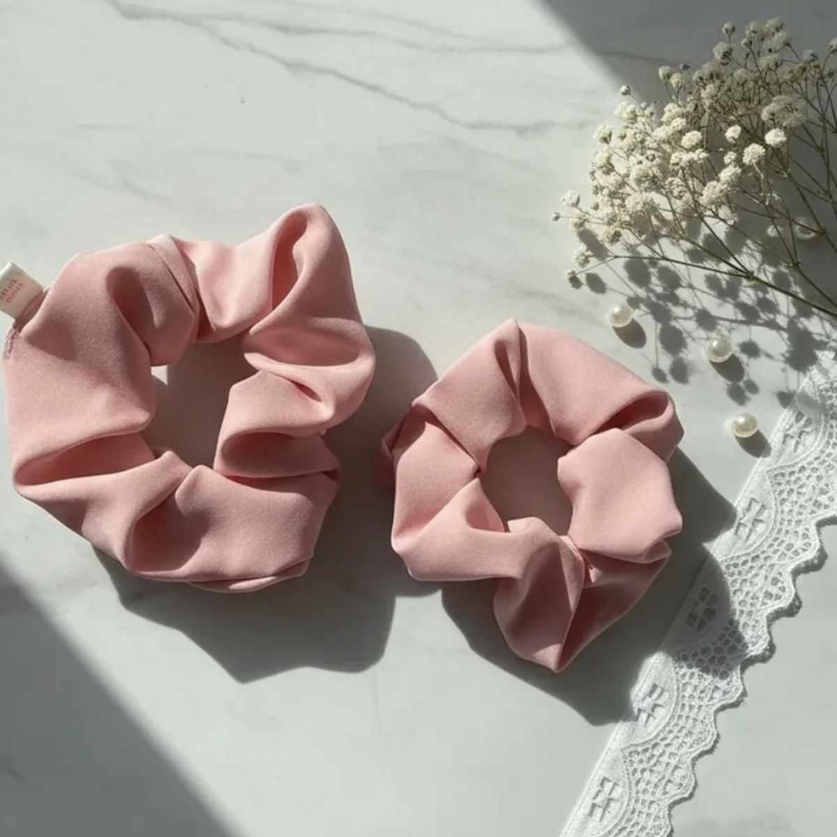 HAOKIDS - Colet 2 unidades scrunchies Rosados coletas cabello niña o mujer confección tela clínica nacional