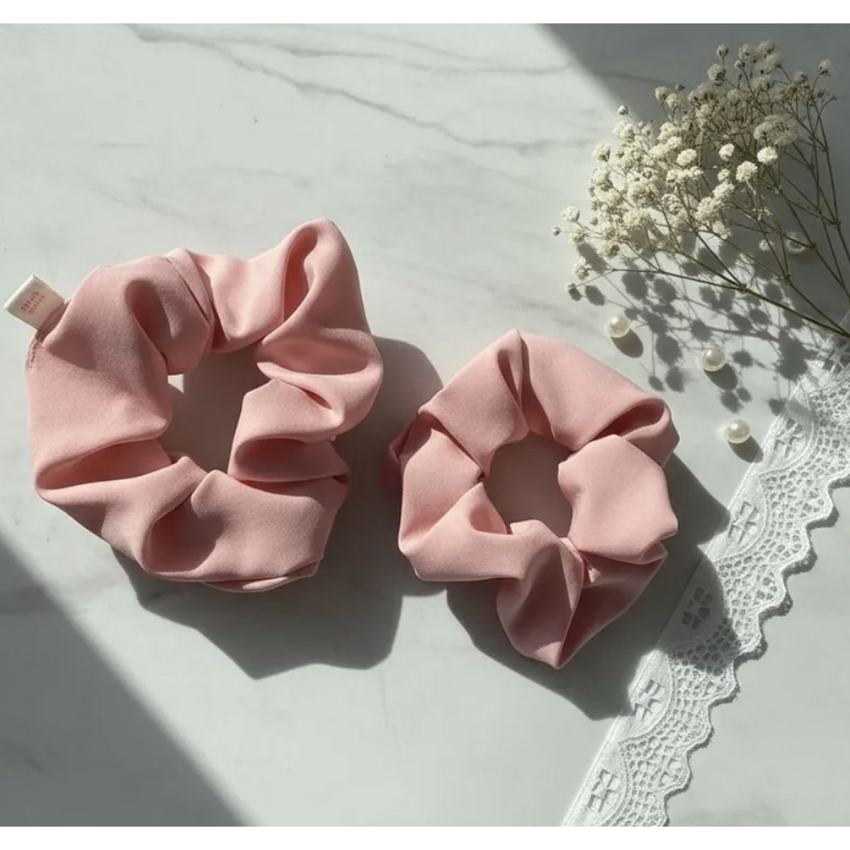 HAOKIDS - Colet 2 unidades scrunchies Rosados coletas cabello niña o mujer confección tela clínica nacional