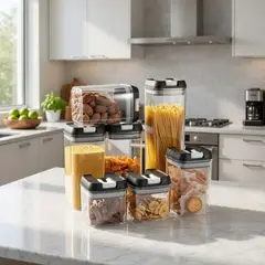 CHINA - Set 7 Contenedores Acrilicos Herméticos De Almacenamiento - Multicolor