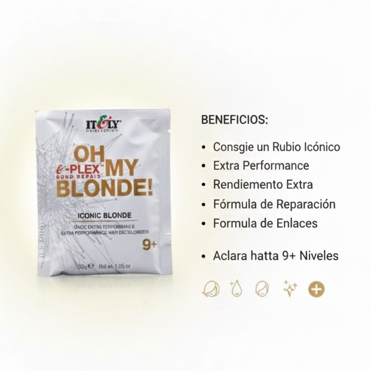 GENERICO - DECOLORANTE AZUL ICONIC BLONDE ITELY + &-PLEX 30G ACLARACIÓN PRECISA PROTECCIÓN AVANZADA EN SOBRE