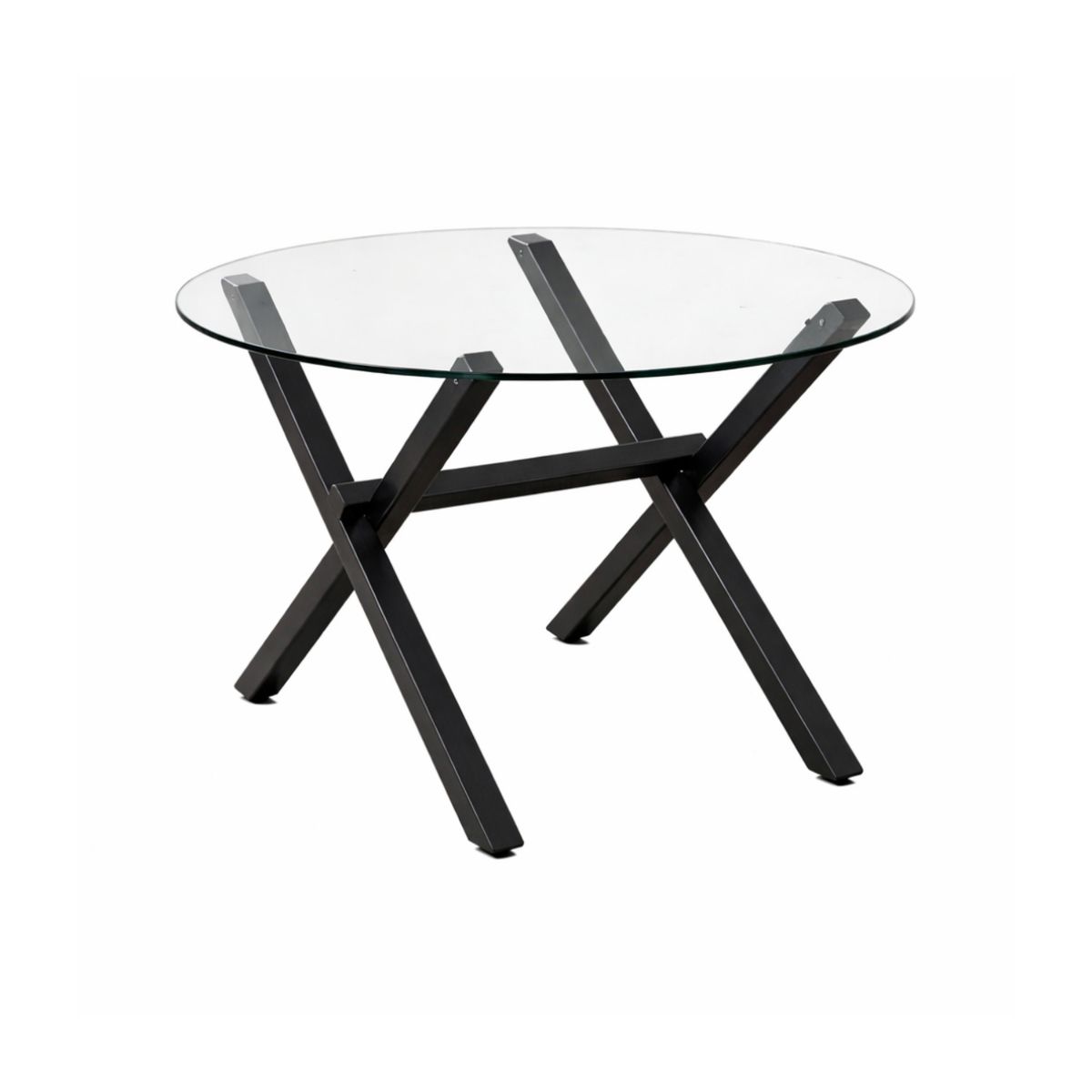 Mesa de Vidrio Redonda X Black 110 cm, marca HABITA2 CHILE - Foto Principal