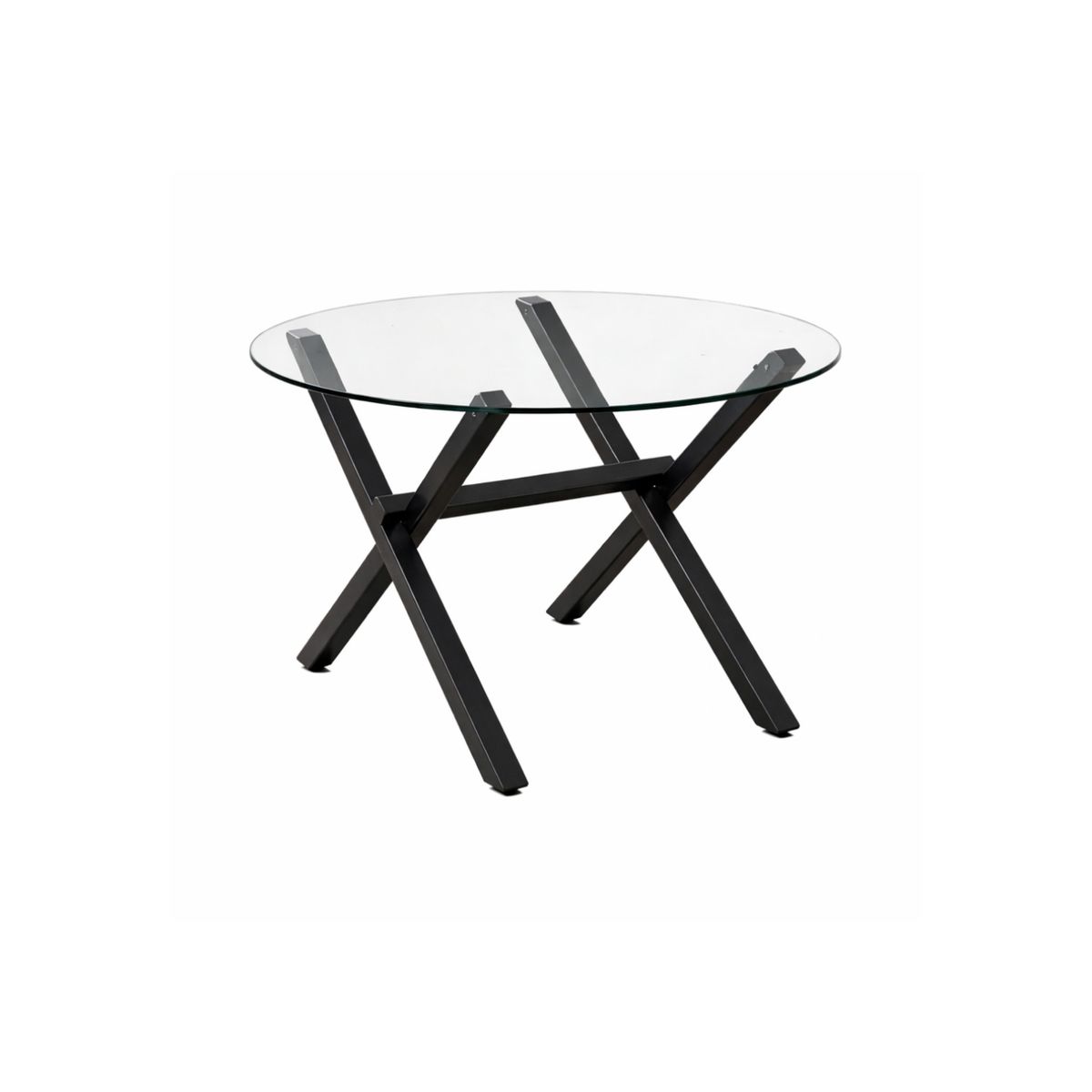 Mesa de Vidrio Redonda X Black 110 cm, marca HABITA2 CHILE - Foto Principal