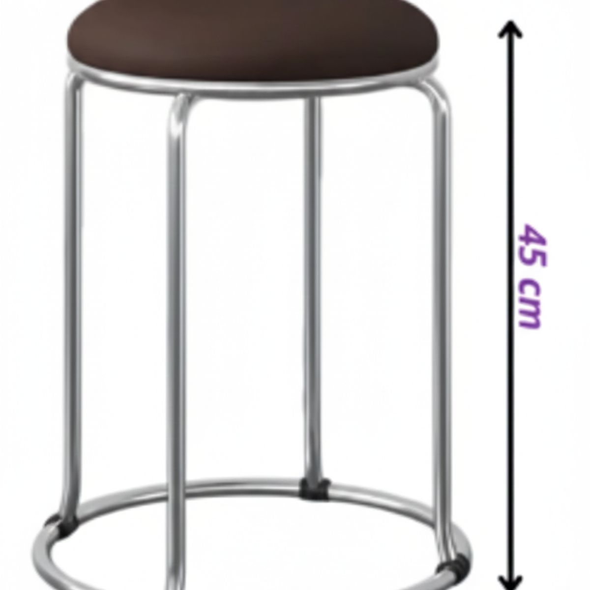 GENERICO - Piso Taburete Circular con Asiento Acolchado y Estructura Cromada