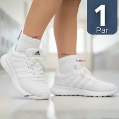 UTILISIMO - Calcetín Tobillera Corto Algodón Color Blanco Niña y Niño