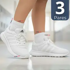 UTILISIMO - Pack 3 Pares Calcetines Tobilleras Cortos Algodón Color Blanco Niña y Niño