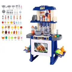 GENERICO - Cocina De Juguete Mini Chef Azul 69 Piezas Con Luz Y Sonido