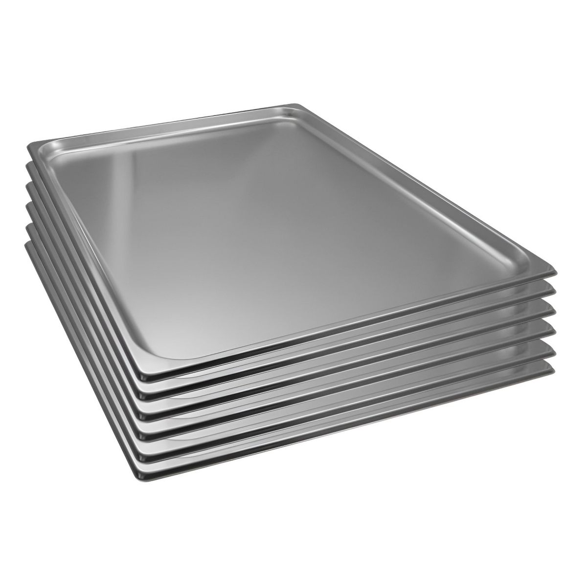 PROCHEF - Bandeja Gastronómica GN 2/1 x 20 mm Acero Inox. Pack 6 Unidades