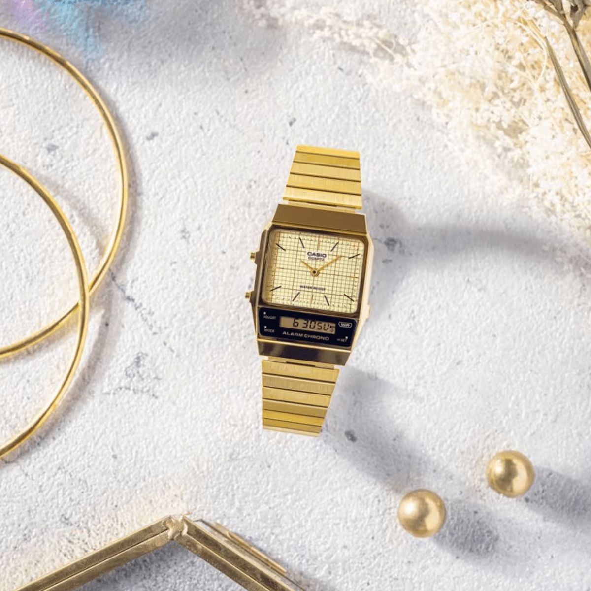 CASIO - RELOJ CASIO AQ-800EG-9ADF DORADO