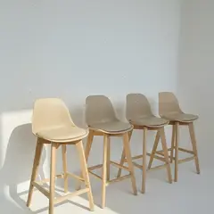 CORI CORI - Pack 4 Taburete Tulip 65cms Beige