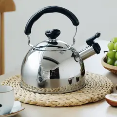 HOMESTAR - Tetera Silbadora Acero Inoxidable Cromado 4L