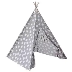 FIGLIO - Carpa Tipi Niños Infantil 160 Cm Estrellas Gris Decoración