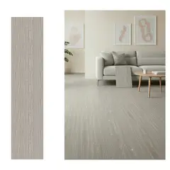 MOBII - Piso Vinílico Adhesivo Símil Madera 91,4x15,2 Gris Clara