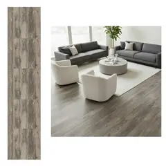 MOBII - Piso Vinílico Adhesivo Símil Madera 91,4x15,2 Gris Humo
