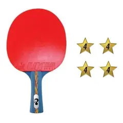 UK TIME - Paleta Ping Pong Master 4 Estrellas Negro Rojo Clásica